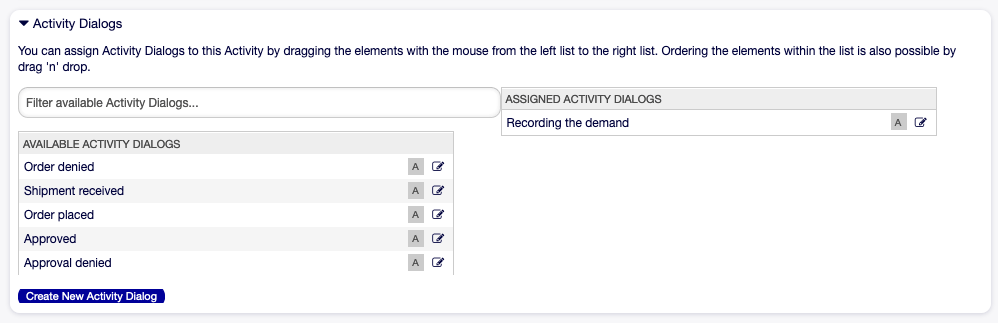 Book Ordering - Assign Activity Dialog