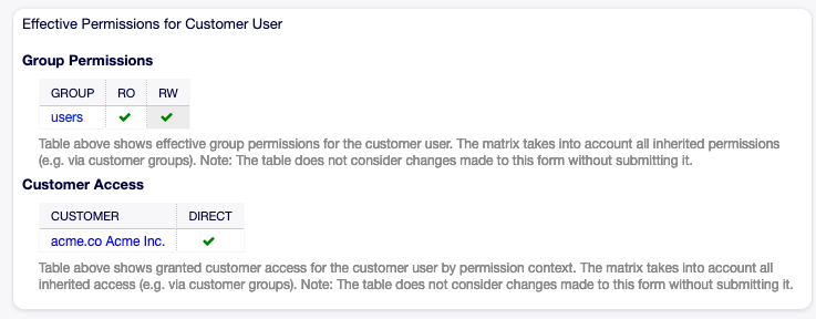 Effective Permissions for Customer User Widget