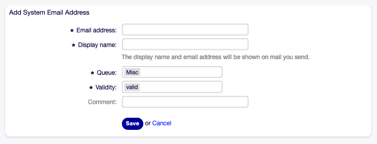 Email Address Add Screen