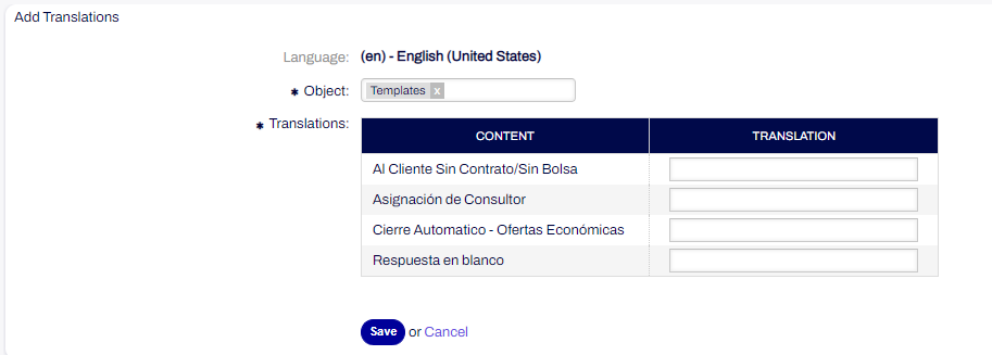 Fields for translation - Templates
