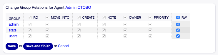 Change Group Relations for Agent