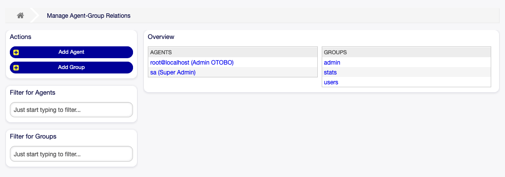 Manage Agent-Group Relations