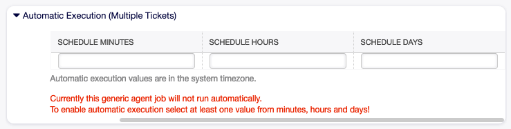 Job Settings - Automatic Execution