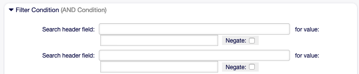 Postmaster Filter Settings - Filter Condition