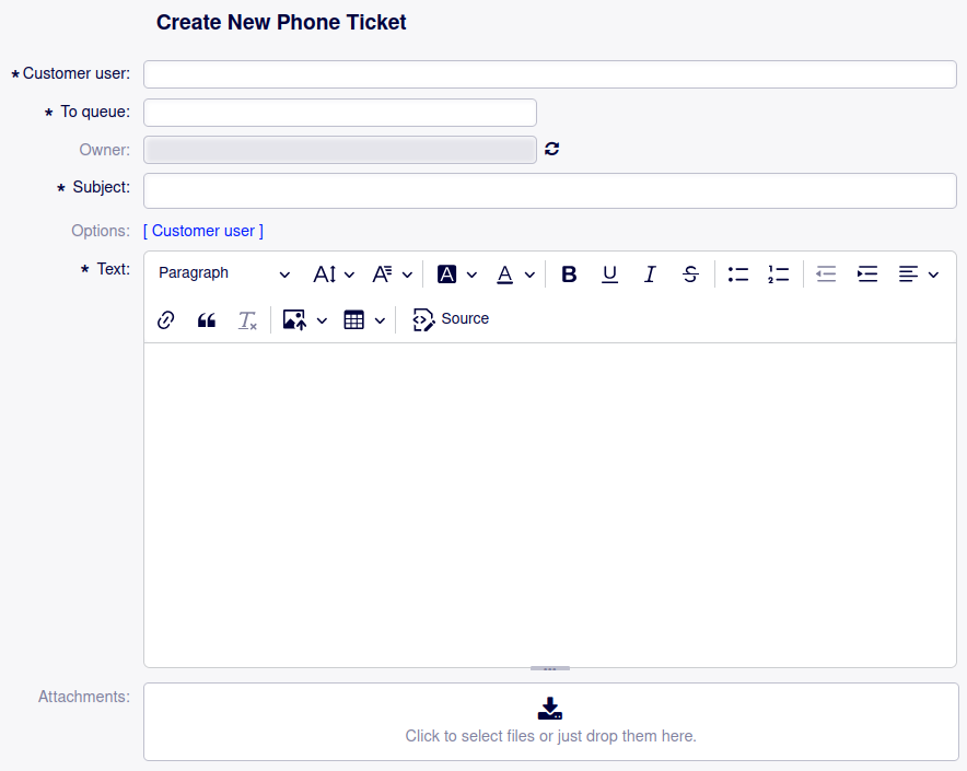 CKEditor in AgentTicketPhone with default settings