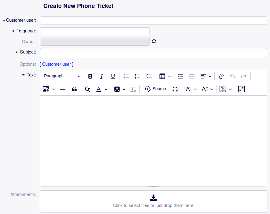 CKEditor in AgentTicketPhone with enhanced mode enabled and Strikethrough removed