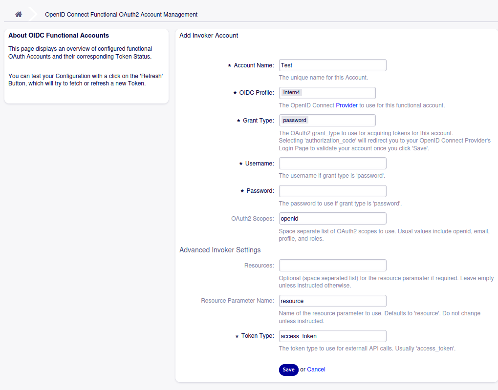 Functional Account Details