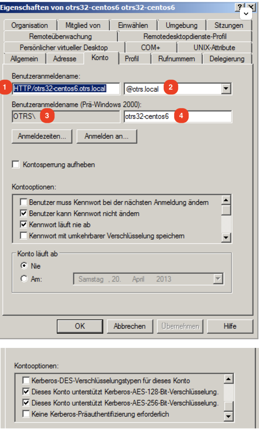 Active Directory User configuration