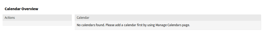 No Calendars Found