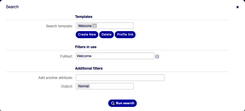 Search Templates Dialog