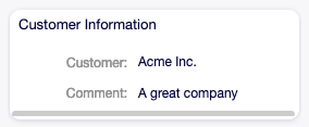 Customer Information Widget