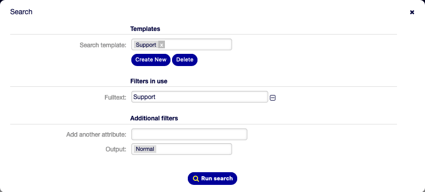 Search Templates Dialog