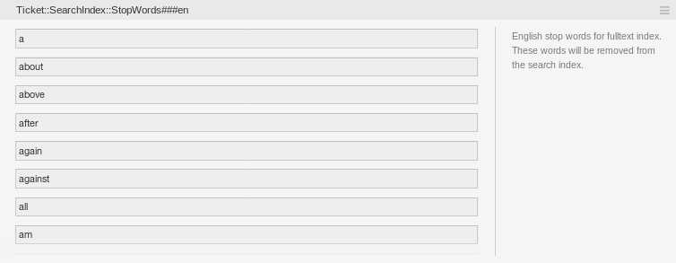 ``Ticket::SearchIndex::StopWords###en`` setting